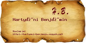 Hartyáni Benjámin névjegykártya